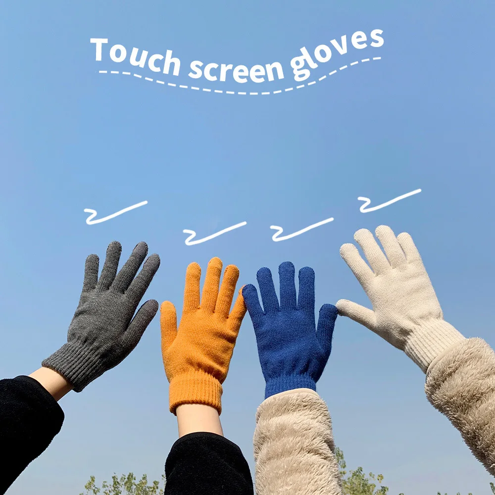 Женские зимние теплые вязаные перчатки унисекс с закрытыми пальцами 2021, мужские и женские однотонные варежки для сенсорного экрана, плотны... 
Женские зимние теплые вязаные перчатки унисекс с закрытыми пальцами 2021, мужские и женские однотонные варежки для сенсорного экрана, плотны...