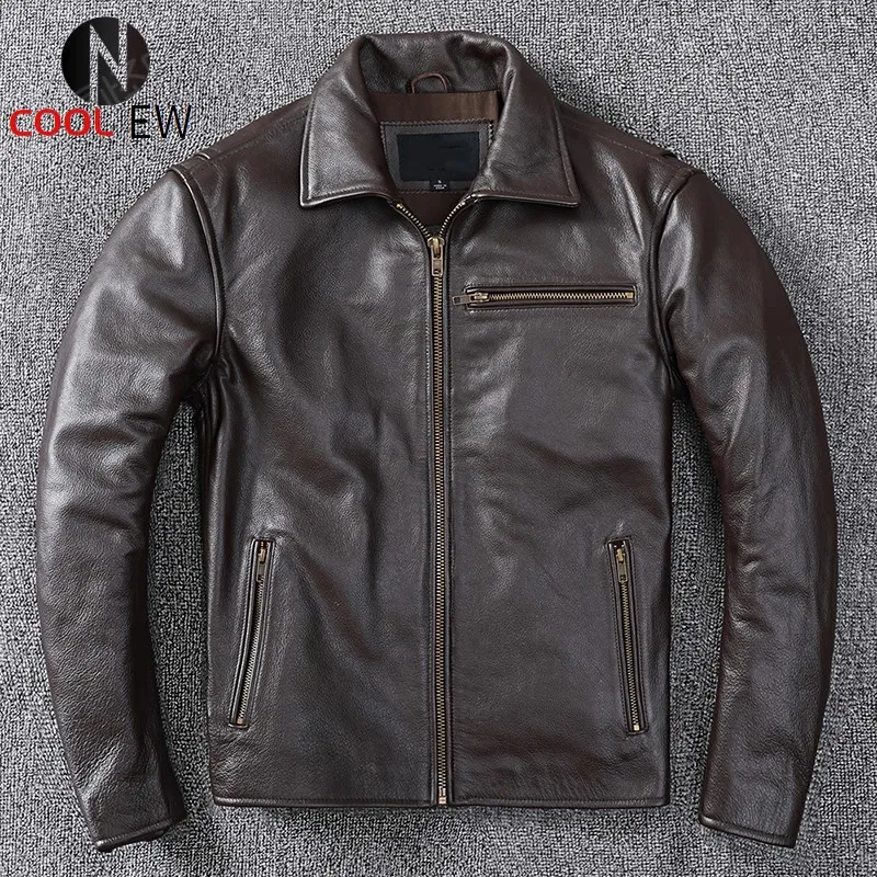 2021 Dark Brown Casual Style Genuine Leather Jacket Men Plus Size 4XL Real Cowhide Russian Autumn Natural Classic Coat
2021 Dark Brown Casual Style Genuine Leather Jacket Men Plus Size 4XL Real Cowhide Russian Autumn Natural Classic Coat