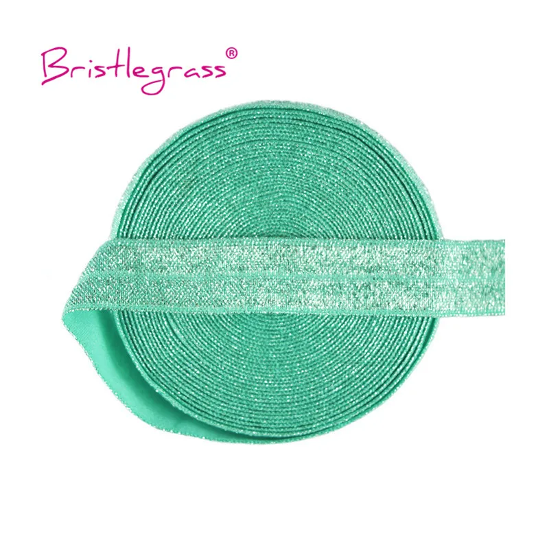 BRISTLEGRASS Combo 13 ярдов 5/8 "15 мм Серебряная блестящая Складная эластичная повязка на