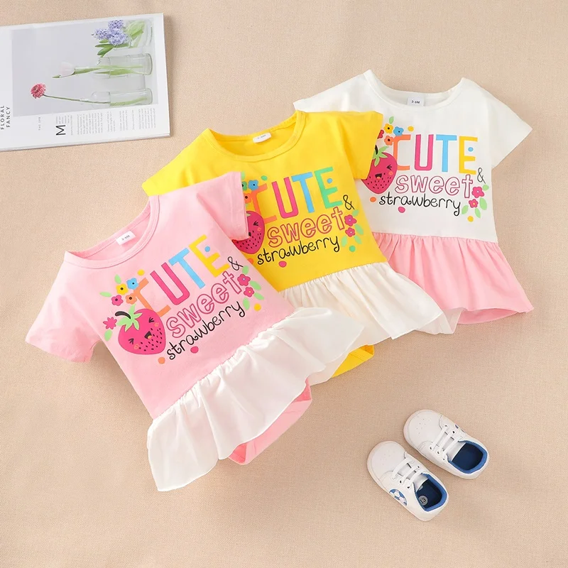 New Summer Baby Girl Clothes Baby Bodysuit Cotton Letter Short Sleeve Baby Romper Dress Soft Newborn Baby Clothes Fashion 0-18M
New Summer Baby Girl Clothes Baby Bodysuit Cotton Letter Short Sleeve Baby Romper Dress Soft Newborn Baby Clothes Fashion 0-18M