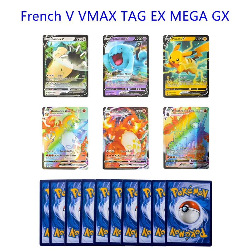 Покемон с французской картой V VMAX TAG GX EX MEGA Pokemon Charizard Team Flash Game Battle Trade, детская игрушка в подарок
Покемон с французской картой V VMAX TAG GX EX MEGA Pokemon Charizard Team Flash Game Battle Trade, детская игрушка в подарок