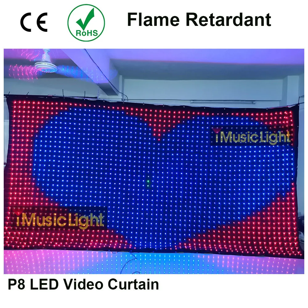 P8 3M X 4M PC/DMX контроллер светодиодный видеосъемка занавеска RGB Displayl для вечерние