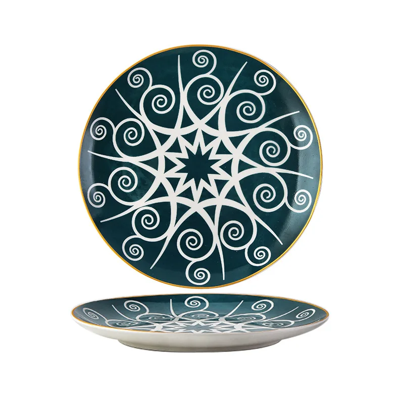 Home ceramic dish creative ins net red plate Nordic glazed under the new dishes of the steak plate
Home ceramic dish creative ins net red plate Nordic glazed under the new dishes of the steak plate