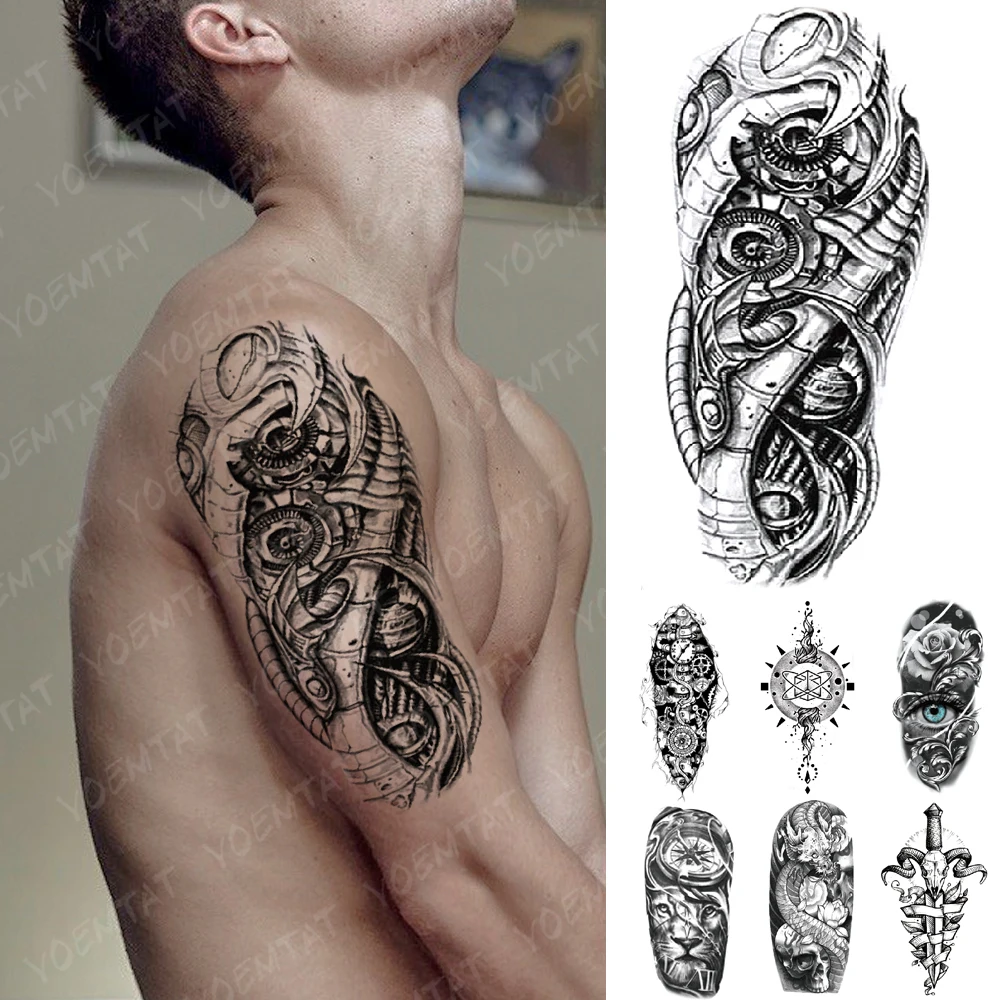 Waterproof Temporary Tattoo Sticker Mechanical bionic gear Flash Tattoos 3D Robot Electricity Body Art Arm Fake Tatoo Women Men
Waterproof Temporary Tattoo Sticker Mechanical bionic gear Flash Tattoos 3D Robot Electricity Body Art Arm Fake Tatoo Women Men