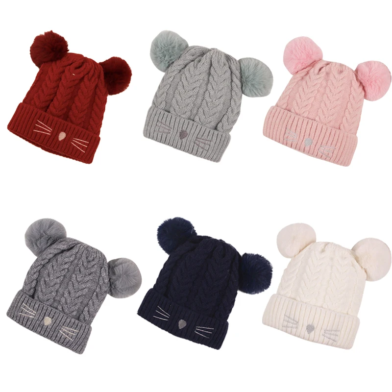 Pom Pom Baby Winter Hat Toddler Infant Knitted Hats Cartoon Cat Embroidery Kids Elastic Plush Warm Cap for Girls Boys 6-36M
Pom Pom Baby Winter Hat Toddler Infant Knitted Hats Cartoon Cat Embroidery Kids Elastic Plush Warm Cap for Girls Boys 6-36M