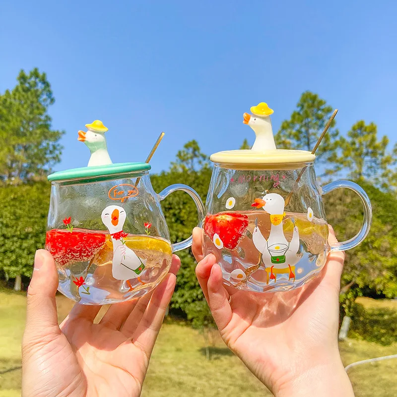 Cartoon Cute Refueling Duck Glass Water Bottle high borosilicate office creative tea cup restaurant coffee Cups
Cartoon Cute Refueling Duck Glass Water Bottle high borosilicate office creative tea cup restaurant coffee Cups
