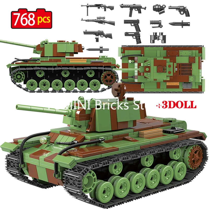 Конструктор Модель 768 штук военный Советского Союза KV 1 тяжелый Panzer бак WW2 армии