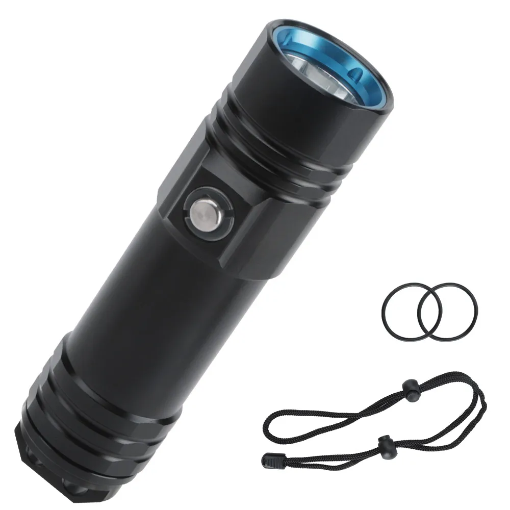 

BORUiT D1E LED Diving Flashlight 50M Depth Waterproof 26650 Battery Portable Underwater Torchlight Camping Lamp for Working