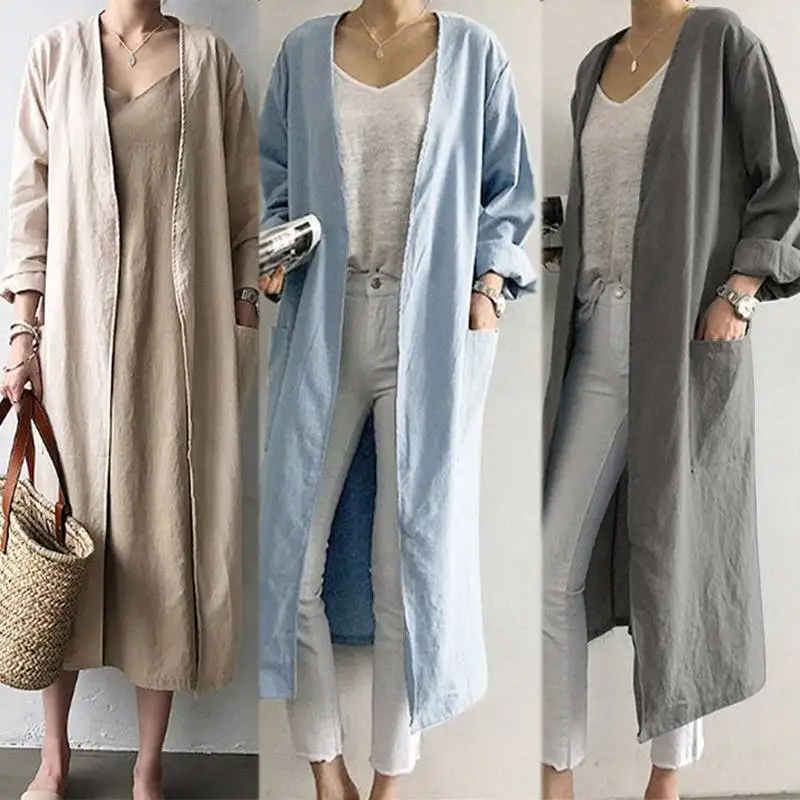 Linen Trench Coat Women Korean Fashion V Neck Long Sleeves Solid Color Open Stitch Long Coats Lugentolo
Linen Trench Coat Women Korean Fashion V Neck Long Sleeves Solid Color Open Stitch Long Coats Lugentolo