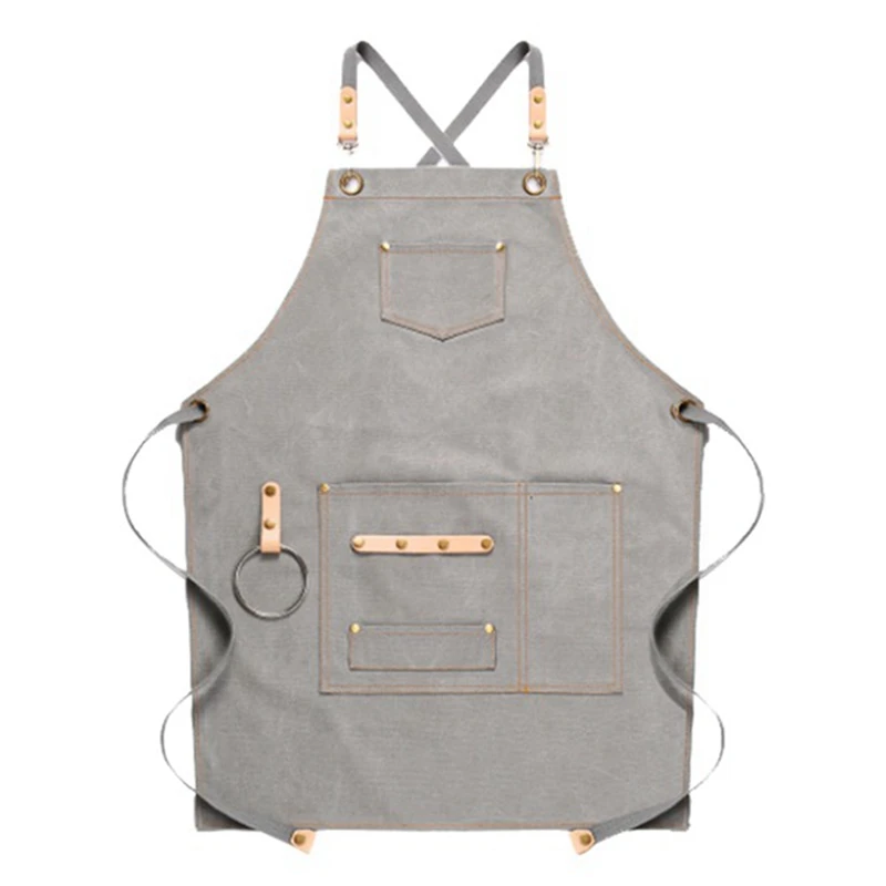 2x Light Gray/Dark Gray Canvas Apron Bib Leather Chef Kitchen Apron for Women Men Barista Bartender Pockets
2x Light Gray/Dark Gray Canvas Apron Bib Leather Chef Kitchen Apron for Women Men Barista Bartender Pockets
