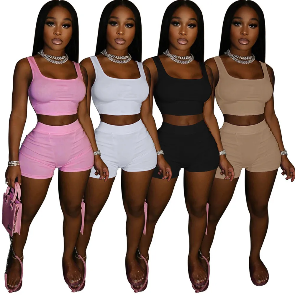 Casual Two Piece Set Athleisure Outfits for Women Low Neck Sleeveless Tank Top and Bodycon Biker Short Female Co-ord Set 2021
Casual Two Piece Set Athleisure Outfits for Women Low Neck Sleeveless Tank Top and Bodycon Biker Short Female Co-ord Set 2021