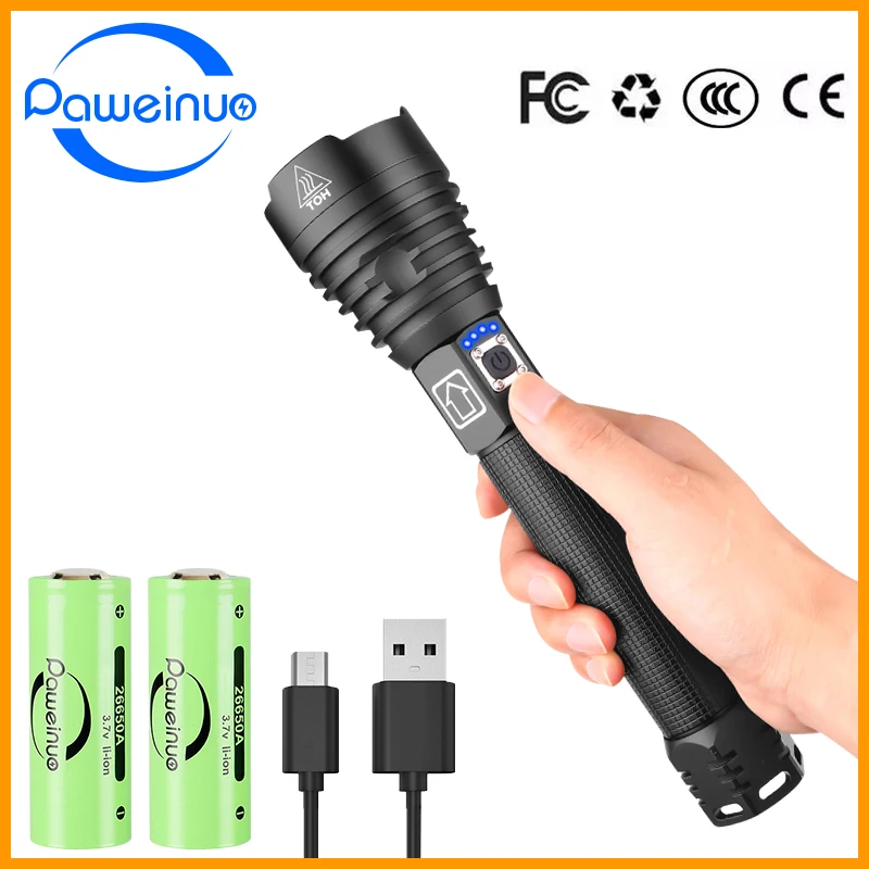 Paweinuo Powerful Led Flashlight Torch Light 18650 High Power Rechargeable Tactical Flashlights Usb Camping Hunting Flash Light
Paweinuo Powerful Led Flashlight Torch Light 18650 High Power Rechargeable Tactical Flashlights Usb Camping Hunting Flash Light