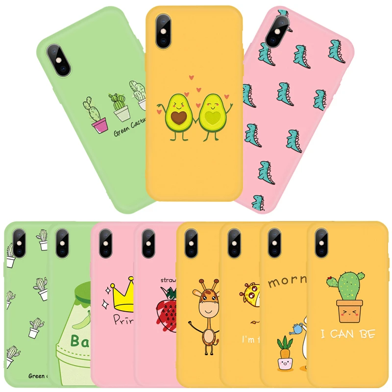 Модный силиконовый чехол с рисунком для iPhone 7 6 6S 8 Plus X 5 5S XS Max XR Матовые чехлы