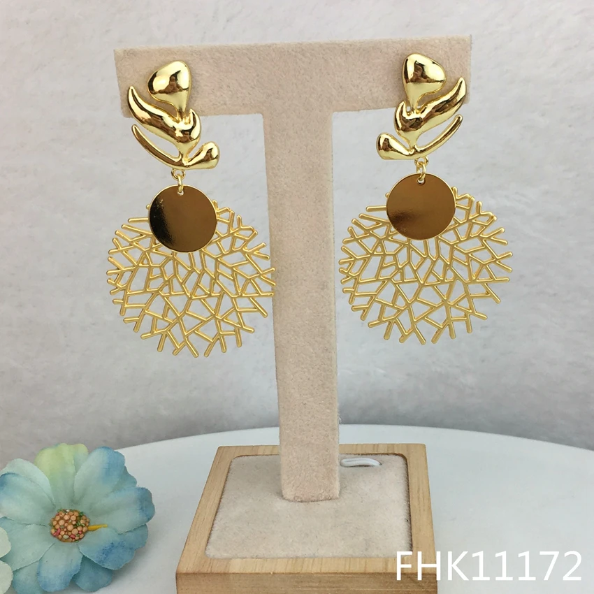 Большие серьги Yuminglai 24K уникальные Висячие для женщин FHK11172 | Украшения и