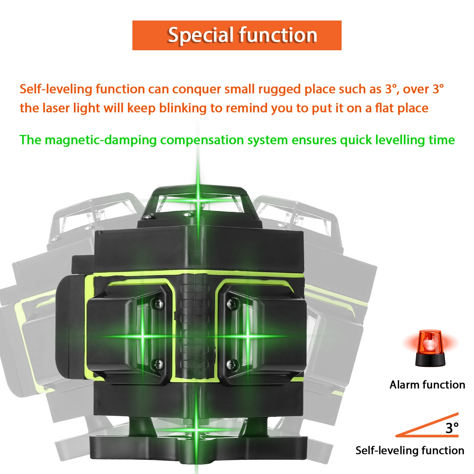 16 Lines 4D Laser Level 3 Self-leveling Function Leveling Tool Omnidirectional Vertical Horizontal Oblique Line 2PCS Battery
16 Lines 4D Laser Level 3 Self-leveling Function Leveling Tool Omnidirectional Vertical Horizontal Oblique Line 2PCS Battery