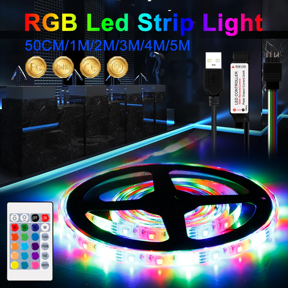 RGB Ligth Strip LED Decoracion Lighting LED Lamps Flexible Tape DC 5V USB Waterproof Lamps 0.5 1M 2M 3M 4M 5M Diode Light Ribbon
RGB Ligth Strip LED Decoracion Lighting LED Lamps Flexible Tape DC 5V USB Waterproof Lamps 0.5 1M 2M 3M 4M 5M Diode Light Ribbon