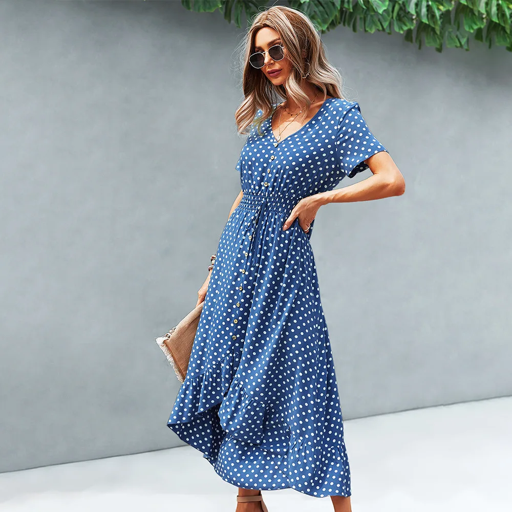 Yg Brand European And American Women's Wholesale 2021 Summer New Chiffon Fishtail Skirt Elastic Waist V-neck Short Sleeve Dress
Yg Brand European And American Women's Wholesale 2021 Summer New Chiffon Fishtail Skirt Elastic Waist V-neck Short Sleeve Dress