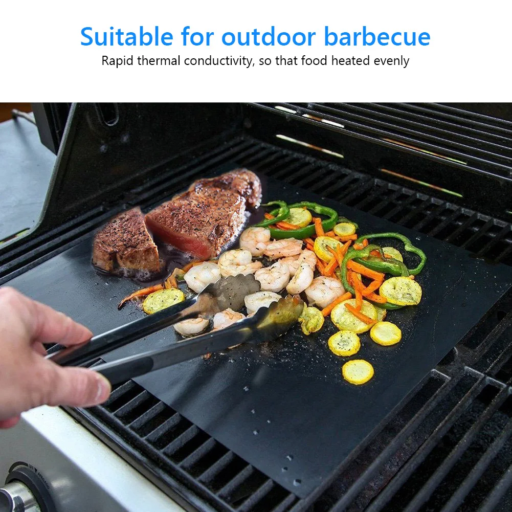 Non-stick BBQ Grill Mat Reusable Pad Outdoor Cooking Grilling Sheet Picnic Barbecue Tool Easily Cleaned Kitchen For Party 1-3Pcs 
Non-stick BBQ Grill Mat Reusable Pad Outdoor Cooking Grilling Sheet Picnic Barbecue Tool Easily Cleaned Kitchen For Party 1-3Pcs
