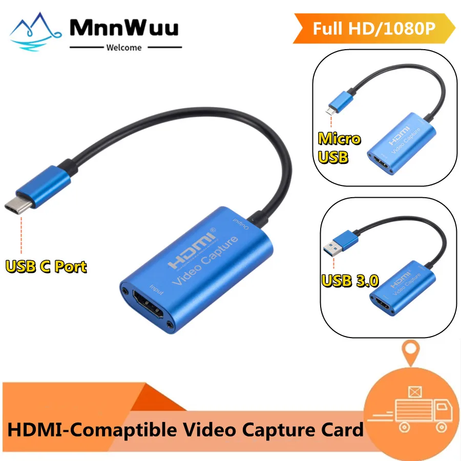 Type-C USB 3 0 Micro карта видеозахвата HDMI-совместимая с 1080P HD игровая запись для