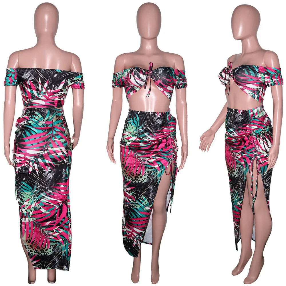 Fashion Women's Suit Summer Hot-selling Casual Sexy Strappy Printed Top Hollow Drawstring Skirt Suit Women's Clothing Donsignet
Fashion Women's Suit Summer Hot-selling Casual Sexy Strappy Printed Top Hollow Drawstring Skirt Suit Women's Clothing Donsignet