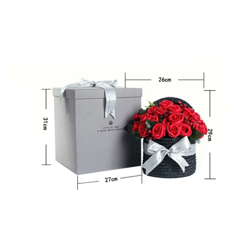 Quality Valentine's Day Design Retro Woven Basket Red Rose Soap Flower Gift Box Bouquet Birthday Gift
Quality Valentine's Day Design Retro Woven Basket Red Rose Soap Flower Gift Box Bouquet Birthday Gift
