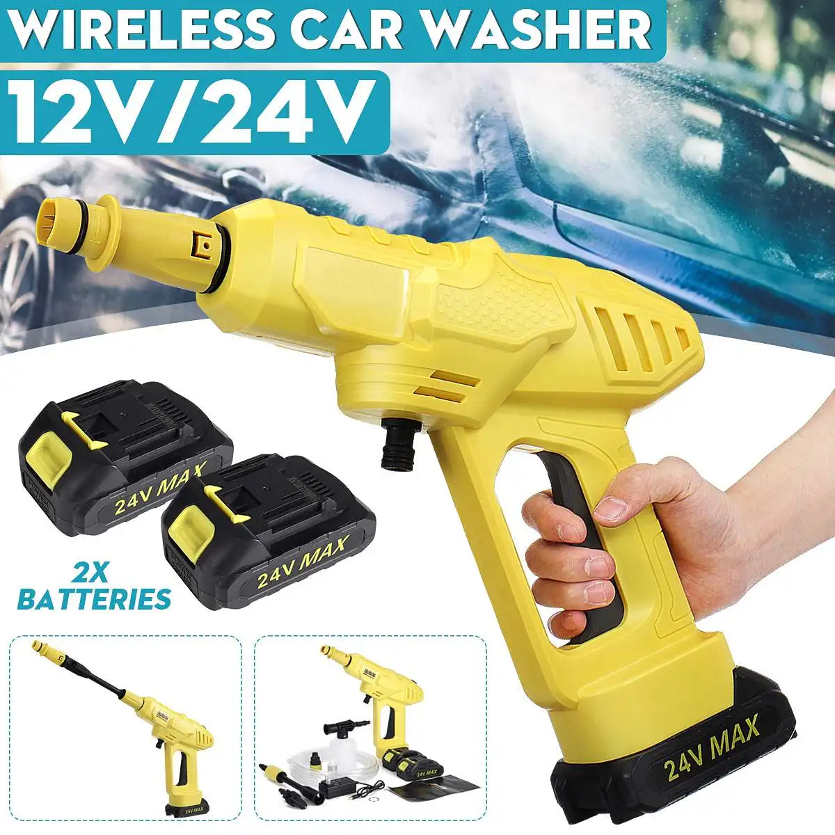 12V 24V 350W Car Washer Gun Pump High Pressure Cleaner Cordless Car Care Portable Washing Machine Electric Cleaning Auto Device
12V 24V 350W Car Washer Gun Pump High Pressure Cleaner Cordless Car Care Portable Washing Machine Electric Cleaning Auto Device