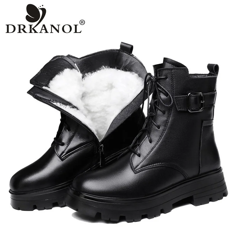 DRKANOL Fashion Women Genuine Leather Mid-calf Boots Winter Warm Wool Snow Boots Ladies Thick-soled Platform All-match Fur Boots
DRKANOL Fashion Women Genuine Leather Mid-calf Boots Winter Warm Wool Snow Boots Ladies Thick-soled Platform All-match Fur Boots