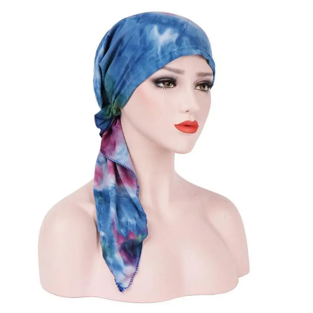 Новые Мягкие рюшами головной платок женщины химиотерапия шляпа тюрбан бандана