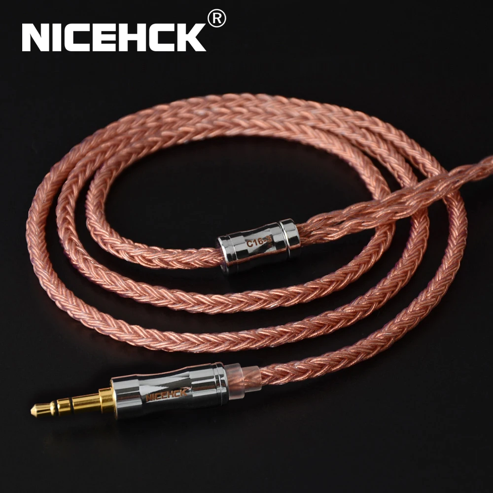 

NICEHCK C16-3 16 Cable Plug MMCX Cores High Purity Copper Cable 3.5/2.5/4.4mm /2Pin/QDC/NX7 Pin For KZCCA ZSX C12 TFZ NX7 Pro