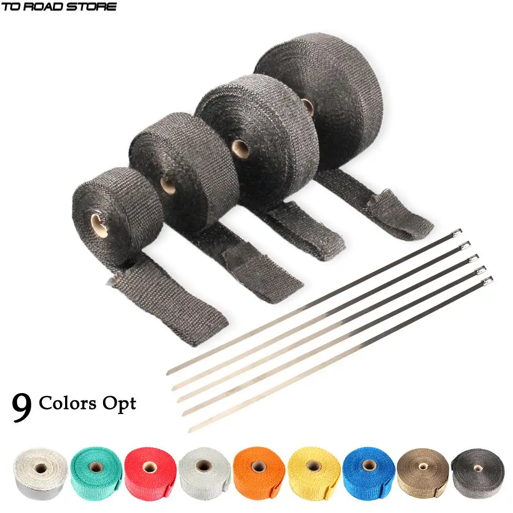 5cm*15M Exhaust Heat Shield Motorcycle Exhaust Thermal Tape Header Wrap Manifold Insulation Roll Resistant with Stainless Ties
5cm*15M Exhaust Heat Shield Motorcycle Exhaust Thermal Tape Header Wrap Manifold Insulation Roll Resistant with Stainless Ties