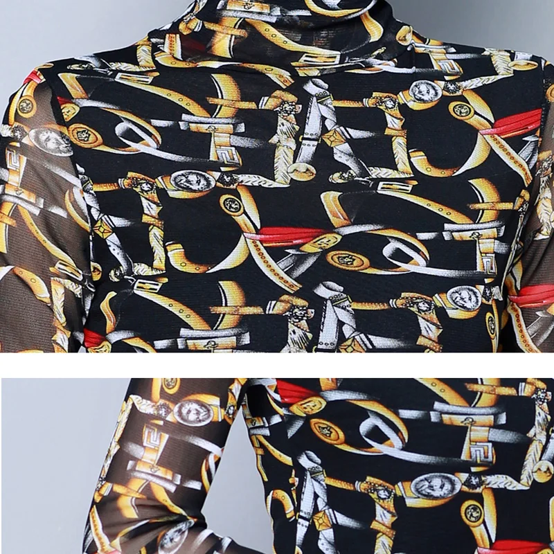 New 2021 Print Bottom Shirt Ladies Slim Mesh Slim Women Blouses Turtleneck Plus Size Tops Women Long Sleeve Shirts 6204 50
New 2021 Print Bottom Shirt Ladies Slim Mesh Slim Women Blouses Turtleneck Plus Size Tops Women Long Sleeve Shirts 6204 50