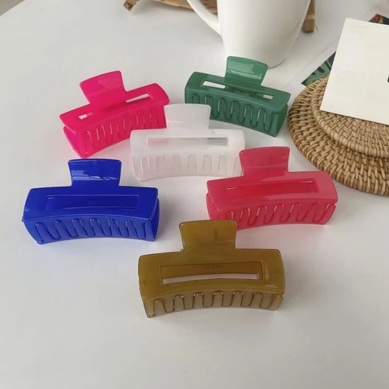 Simple Square Geometric Candy Color Hair Claw Clamp Plastic Hairpin Women Hollow Out Ponytail Clip Makeup Styling Tools Headwear 
Simple Square Geometric Candy Color Hair Claw Clamp Plastic Hairpin Women Hollow Out Ponytail Clip Makeup Styling Tools Headwear