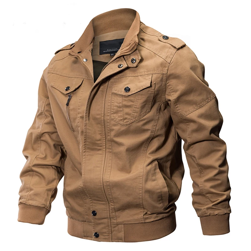 Мужская хлопковая куртка в стиле милитари мужская куртка-бомбер размера плюс M-6XL
