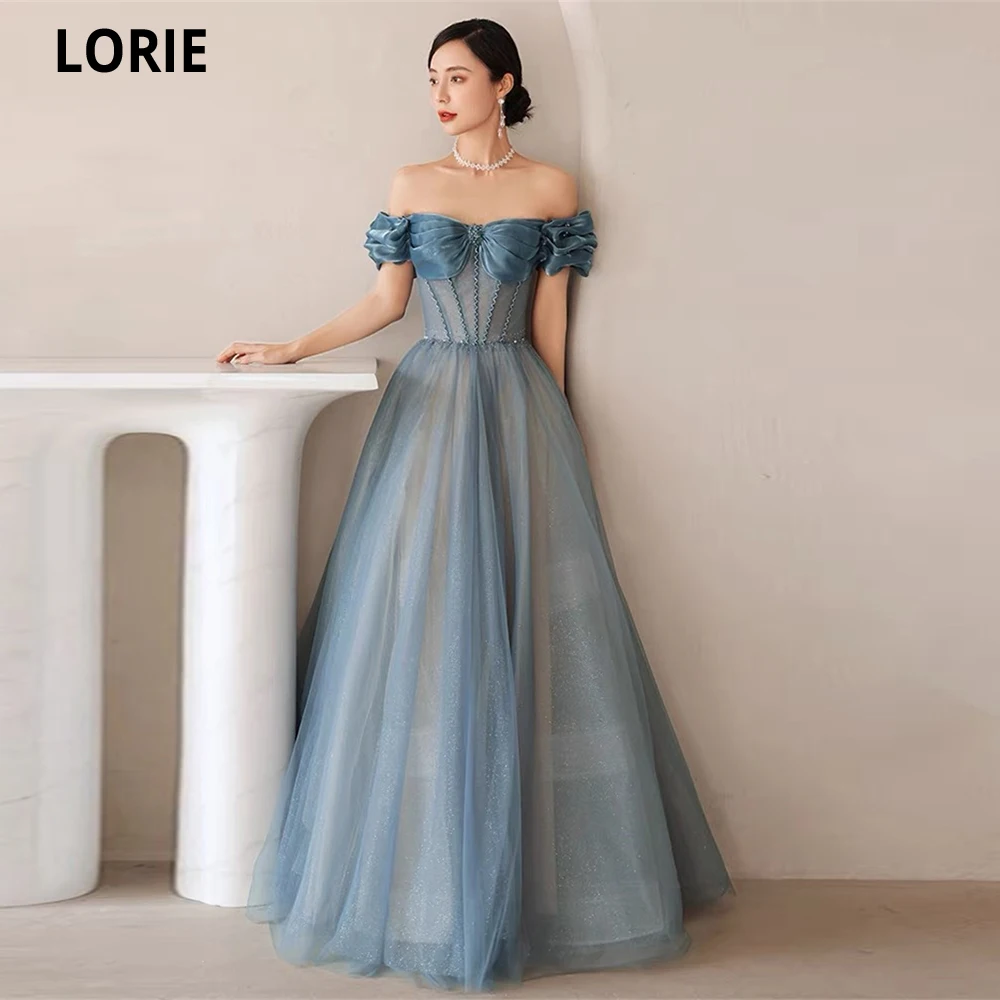 Lorie A Line Short Sleeves Prom Dresses Glitter Tulle Off the Shoulder Plus Size Evening Party Gowns Formal Women Dress 2021
Lorie A Line Short Sleeves Prom Dresses Glitter Tulle Off the Shoulder Plus Size Evening Party Gowns Formal Women Dress 2021