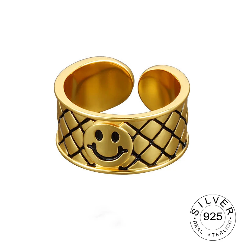 Женские винтажные кольца в античном стиле, большие Регулируемые кольца из стерлингового серебра 925 пробы с золотистым улыбающимся лицом, св... 
Женские винтажные кольца в античном стиле, большие Регулируемые кольца из стерлингового серебра 925 пробы с золотистым улыбающимся лицом, св...