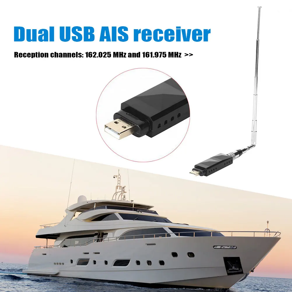 AR-10 Dual Channel AIS Receiver USB Dongle Useful Dual Channel USB AIS Receiver with Antenna for Boat Ship Marine
AR-10 Dual Channel AIS Receiver USB Dongle Useful Dual Channel USB AIS Receiver with Antenna for Boat Ship Marine