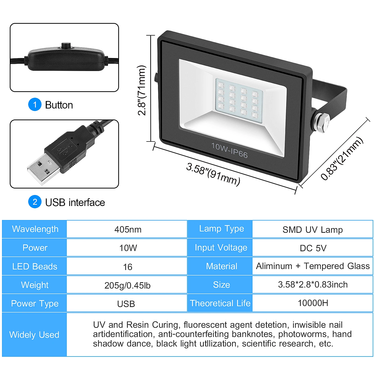 10W UV LED Resin Curing Light Lamp For SLA 3D Printer/DLP Solidify Photosensitive Curing Lamp For 3D Printer Printed Model
10W UV LED Resin Curing Light Lamp For SLA 3D Printer/DLP Solidify Photosensitive Curing Lamp For 3D Printer Printed Model