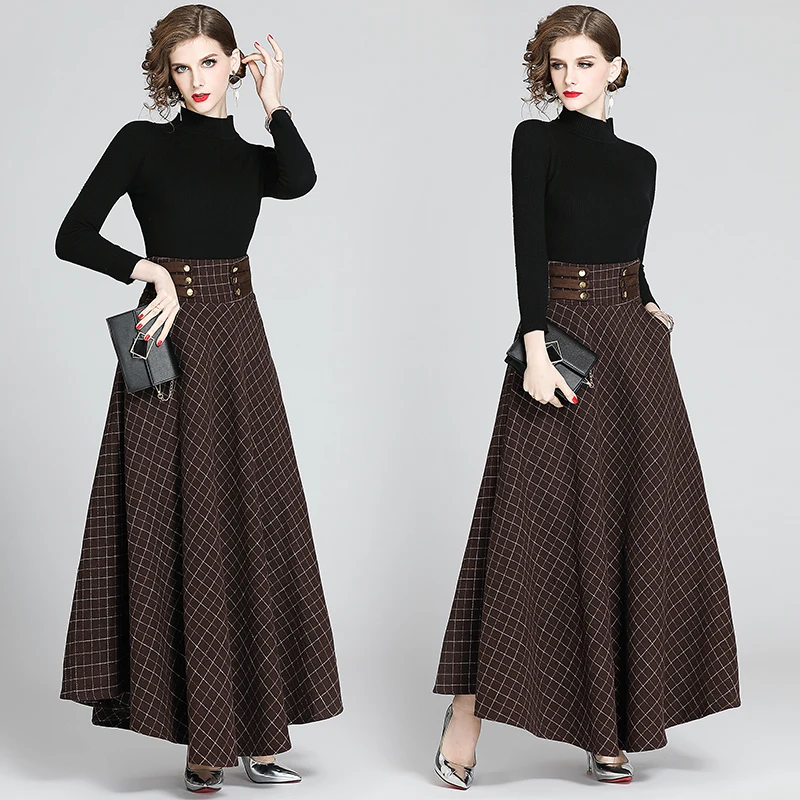 new big swing to the ankle high waist plaid super long bandage half-length skirt knitted long-sleeved T-shirt bottoming shirt
new big swing to the ankle high waist plaid super long bandage half-length skirt knitted long-sleeved T-shirt bottoming shirt