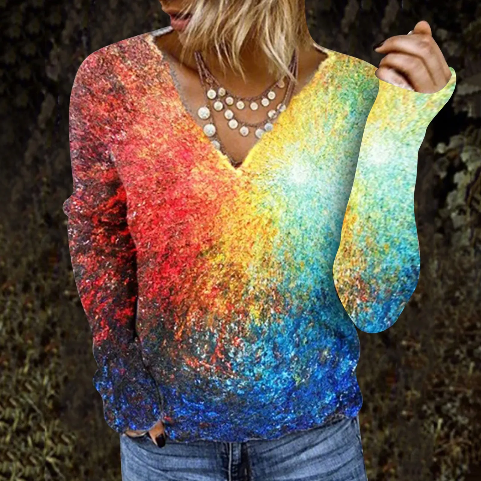 1046 Women's Fashion New Knitted Printed V-neck Loose Casual Thin Long Sleeve Top Blusas Mujer De Moda 2021 New Design Fashion
1046 Women's Fashion New Knitted Printed V-neck Loose Casual Thin Long Sleeve Top Blusas Mujer De Moda 2021 New Design Fashion