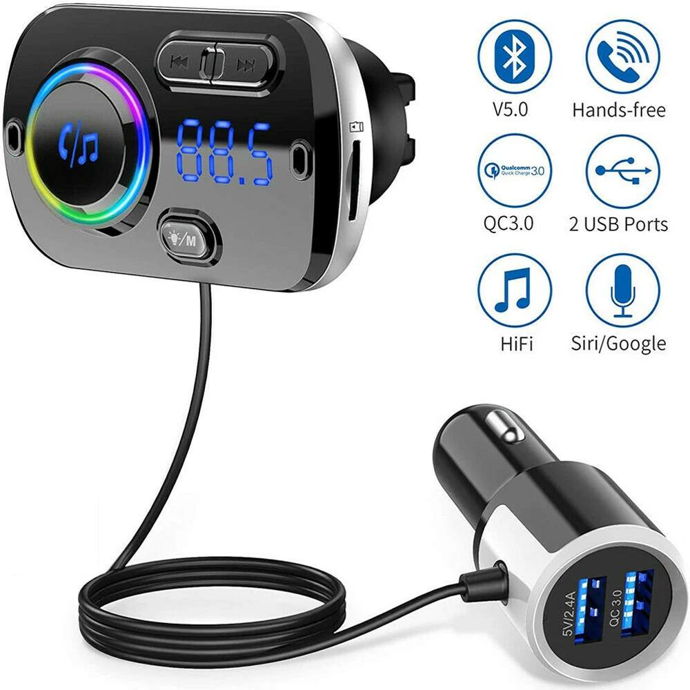 FM-модулятор передатчик Bluetooth 5,0 FM-радио QC 3,0 Автомобильное зарядное устройство USB автомобильный комплект беспроводной Aux аудио FM-передатчик
FM-модулятор передатчик Bluetooth 5,0 FM-радио QC 3,0 Автомобильное зарядное устройство USB автомобильный комплект беспроводной Aux аудио FM-передатчик