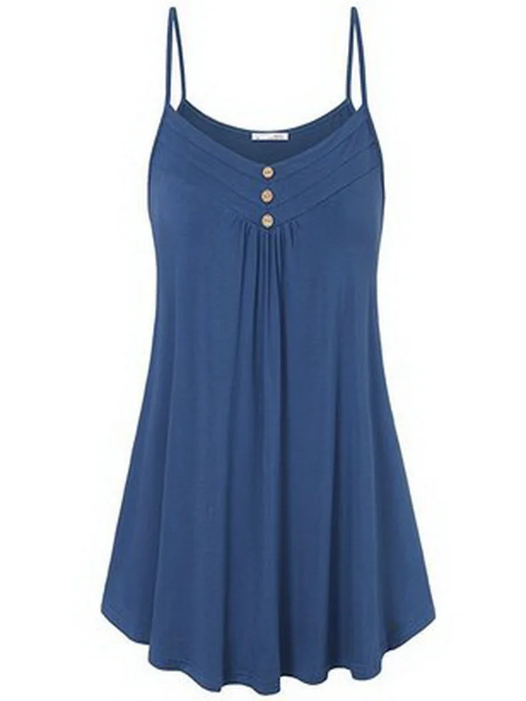 Women's spring and summer new fashion casual street sexy solid color vest halter top three buckle fold dress
Women's spring and summer new fashion casual street sexy solid color vest halter top three buckle fold dress