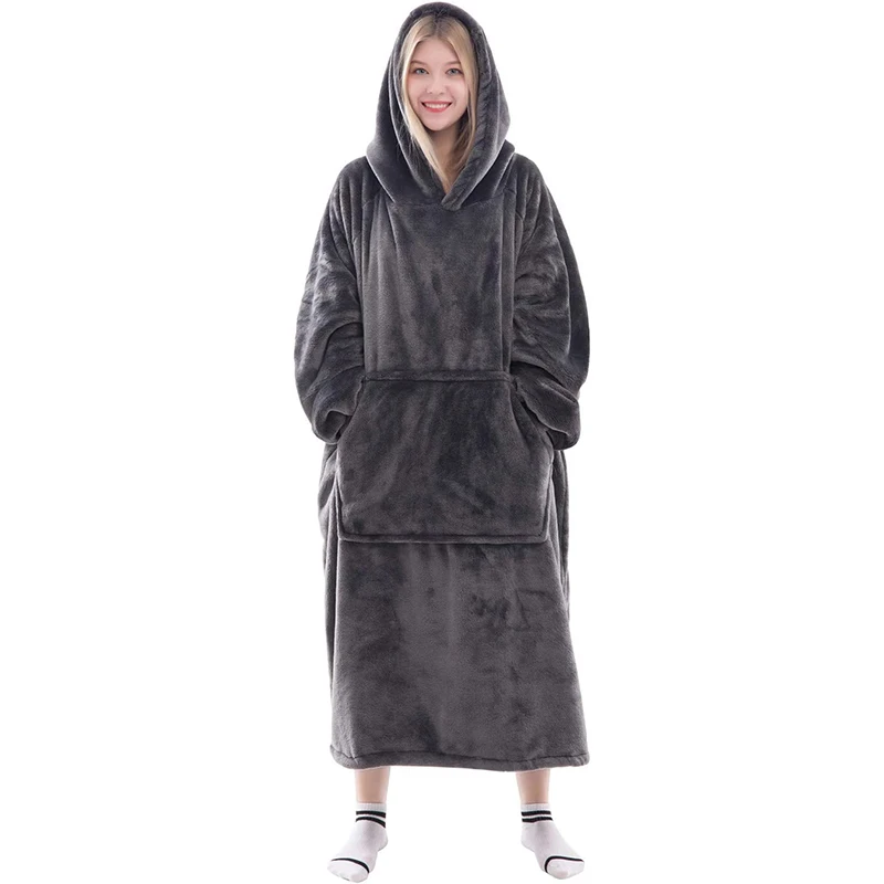 Blanket Sweatshirt, Super Warm And Comfortable Giant Blanket Hoodie, Thick Flannel Blanket With Sleeves And Large Pockets
Blanket Sweatshirt, Super Warm And Comfortable Giant Blanket Hoodie, Thick Flannel Blanket With Sleeves And Large Pockets