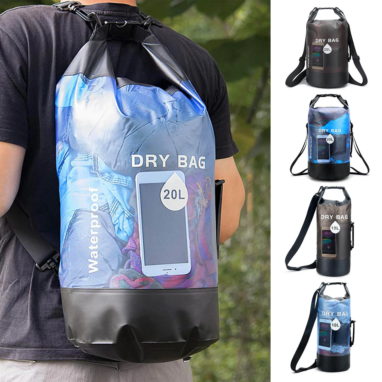 10L/ 20L Waterproof Bags Dry Bag Sack Waterproof Floating Dry Gear Bags Rafting Swimming Backpacks Impermeable Dry Bag 
10L/ 20L Waterproof Bags Dry Bag Sack Waterproof Floating Dry Gear Bags Rafting Swimming Backpacks Impermeable Dry Bag