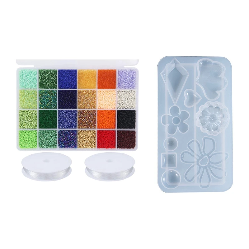 14400 Millet Beads Alphabet Bead Kit 2 Rolls of Crystal Line & 1x Earring Pendant Jewelry Pendant Mirror Silicone Mold
14400 Millet Beads Alphabet Bead Kit 2 Rolls of Crystal Line & 1x Earring Pendant Jewelry Pendant Mirror Silicone Mold