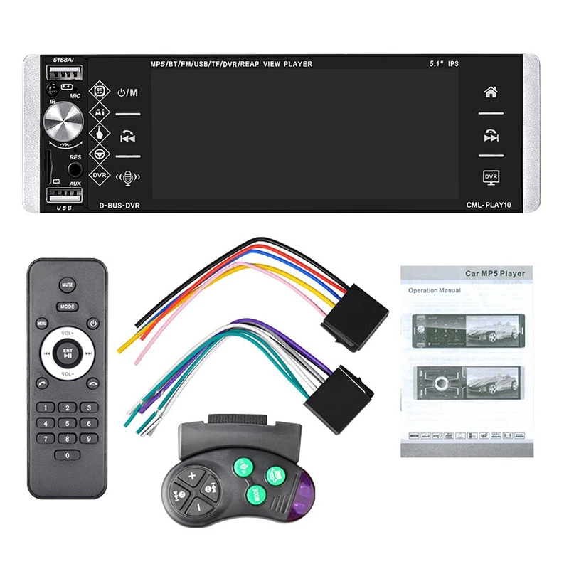 5.1 Inch IPS Screen Voice Control Bluetooth Hands-Free USB Fast Charge Car MP5 Player - 5188
5.1 Inch IPS Screen Voice Control Bluetooth Hands-Free USB Fast Charge Car MP5 Player - 5188