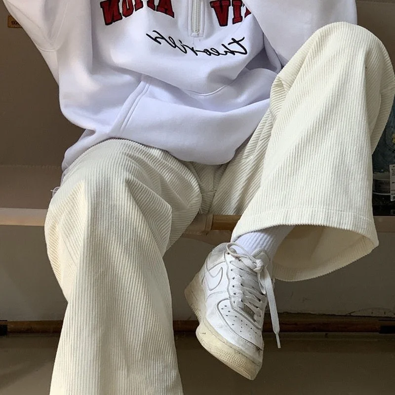HOUZHOU Oversized Beige Corduroy Wide Leg Pants Women Korean Style Black High Waist Pockets Loose Trousers Female 2021 Autumn
HOUZHOU Oversized Beige Corduroy Wide Leg Pants Women Korean Style Black High Waist Pockets Loose Trousers Female 2021 Autumn