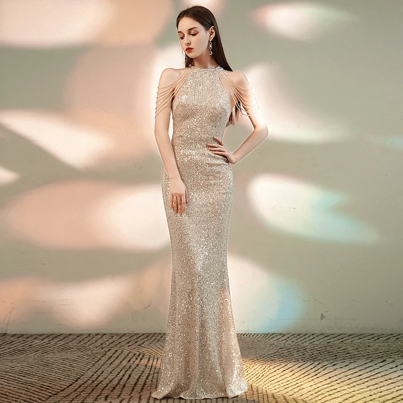 Women's long formal prom evening dress Plus size sequined mermaid wedding party dress sexy V neck black cocktail party dress 
Women's long formal prom evening dress Plus size sequined mermaid wedding party dress sexy V neck black cocktail party dress