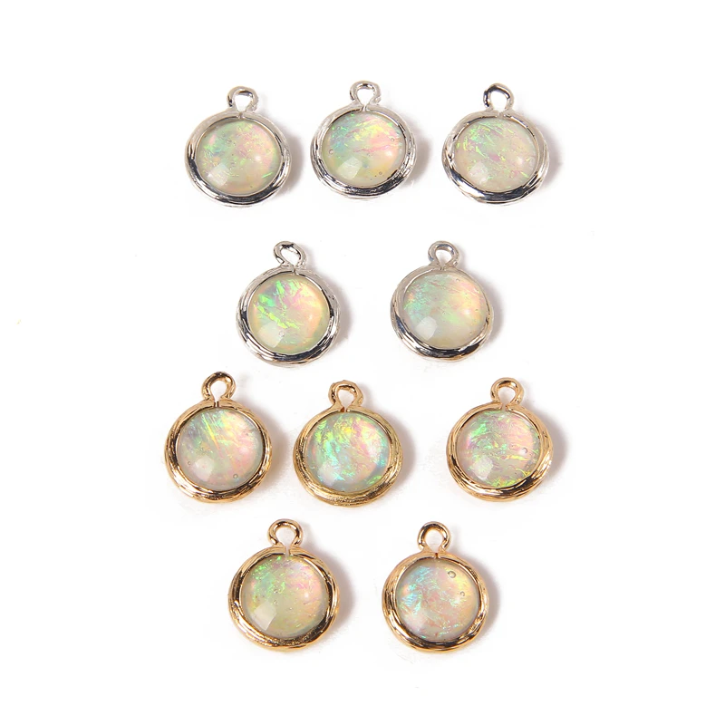 Бусины-подвески для ожерелья, серебристые, 1-5 шт., природный Опалит 
Бусины-подвески для ожерелья, серебристые, 1-5 шт., природный Опалит