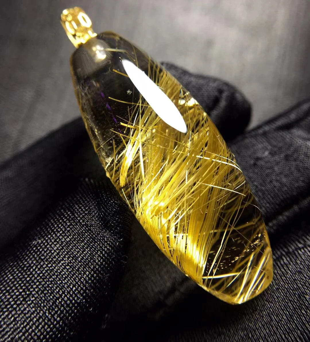 Natural Gold Rutilated Quartz Barrel Pendant 35*15mm Crystal Wealthys 18K Gold Necklace Jewelry Genuine AAAAAA
Natural Gold Rutilated Quartz Barrel Pendant 35*15mm Crystal Wealthys 18K Gold Necklace Jewelry Genuine AAAAAA