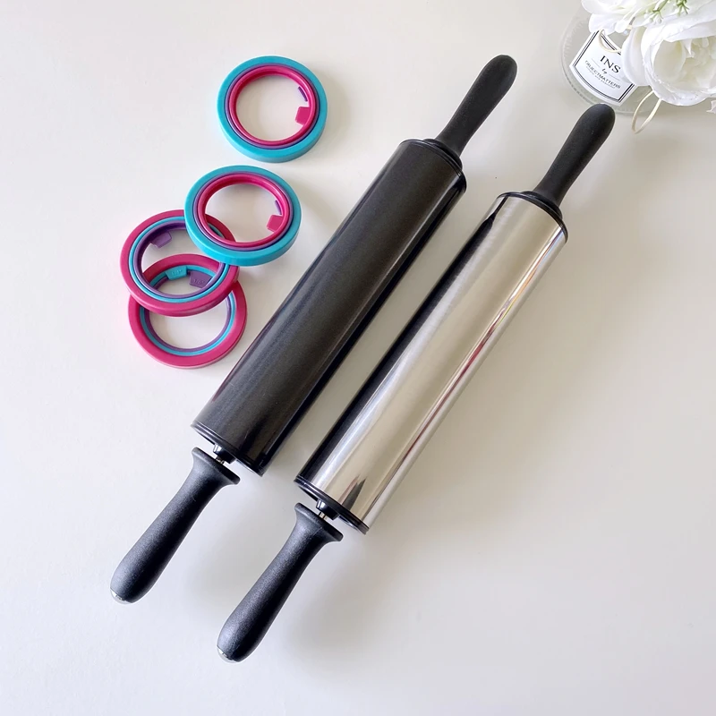 Baking Accessories Rolling Pin Rings Practical Kitchen Stainless Steel Rolling Pin Dough Pastry Patisserie Kitchen Tools DH50GMZ
Baking Accessories Rolling Pin Rings Practical Kitchen Stainless Steel Rolling Pin Dough Pastry Patisserie Kitchen Tools DH50GMZ